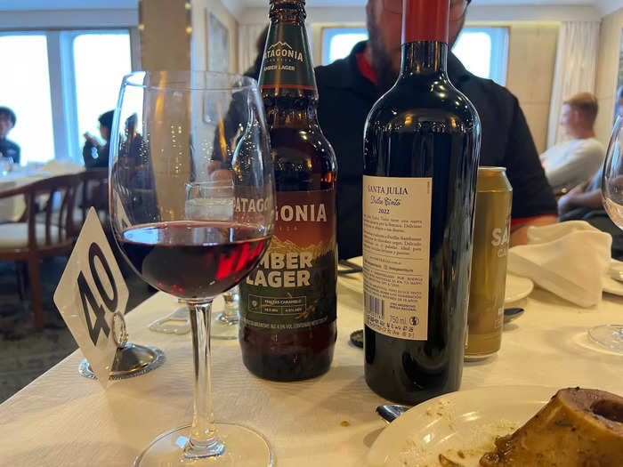 My group bought several bottles of wine in Ushuaia before embarkation, which Intrepid let us bring onboard at no additional cost and we drank them at every dinner.