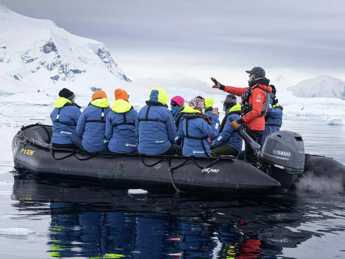 The ship was converted into a polar vessel in 2014 and equipped with 20 robust zodiac boats to transport people from the ship to remote landing sites in the Arctic and Antarctica.