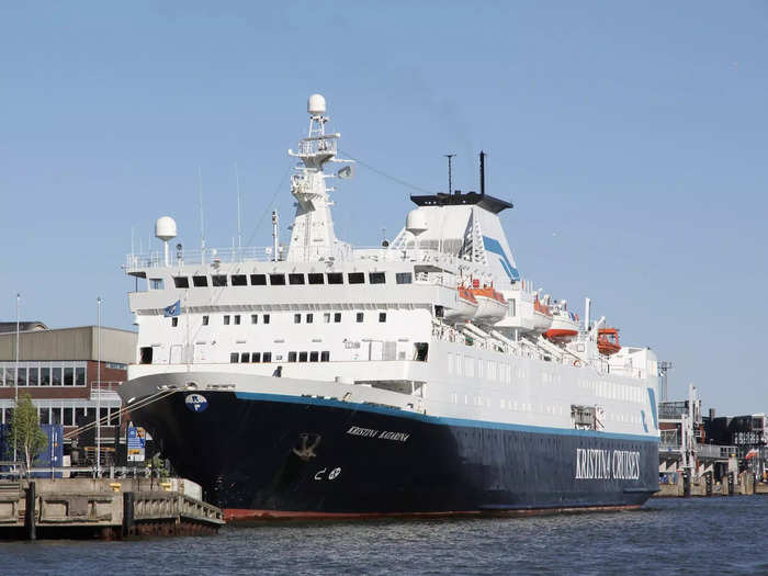 Originally named the Konstantin Simonov after a Russian poet, the Ocean Endeavour launched in 1982 and was used by Soviet companies to ferry people around the Baltic Sea.