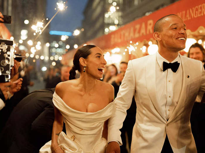 Photographers caught newlyweds gazing at their spouses with love.