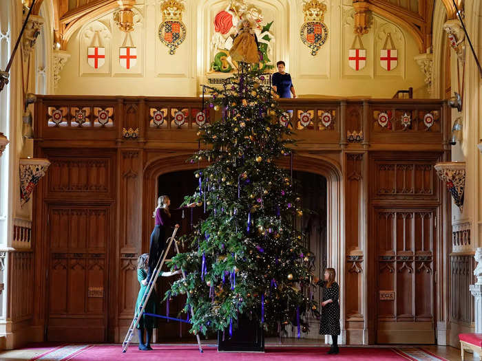 At Windsor Castle, a 20-foot tree is the holiday centerpiece at St. George