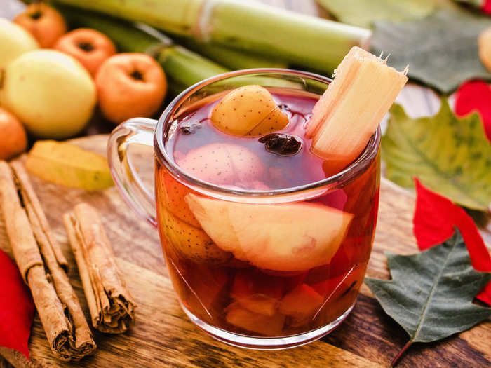 Ponche Navideño, or Christmas punch in English, is a fruity traditional Mexican punch served hot and enjoyed during the holidays.