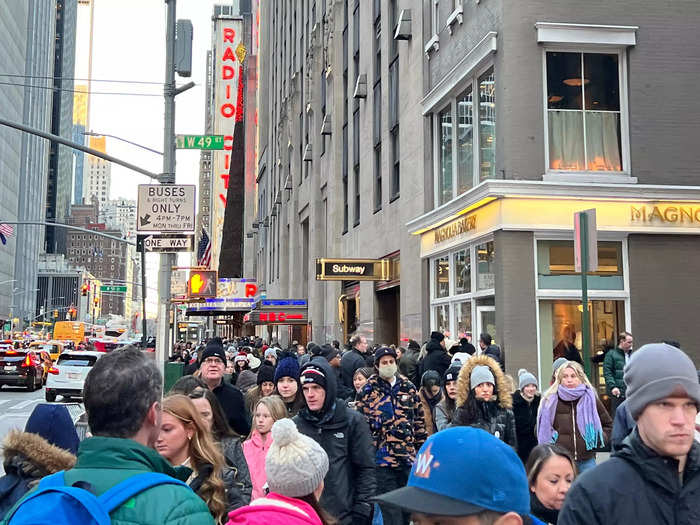 So I gave up and headed west towards the Bryant Park Winter Village. Along the way, I saw Radio City Music Hall, home of the Radio City Christmas Spectacular. But the street looked too crowded for me to even attempt getting closer.