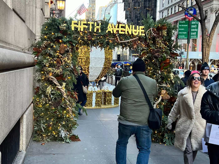 While the multiple holiday installations lining the street bring festive cheer, it also means people are constantly stopping to take pictures, sometimes right in front of you.