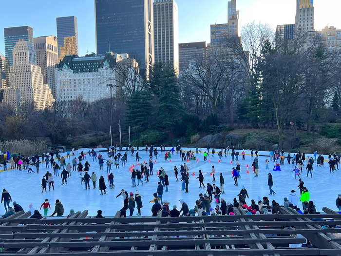 The ice was also swarming with people.