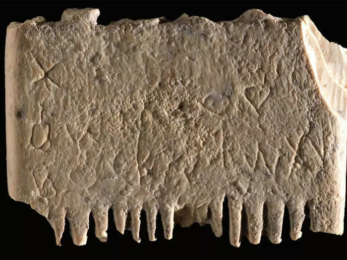 An engraving on an ancient ivory lice comb is the oldest known sentence written in the first alphabet