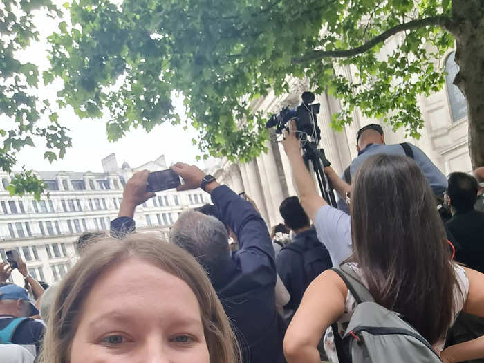 The next day, Friel joined members of the public outside St. Paul