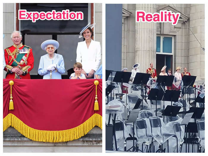 Friel had expected to get a clear glimpse of the royals on the palace balcony, but the reality was far different.