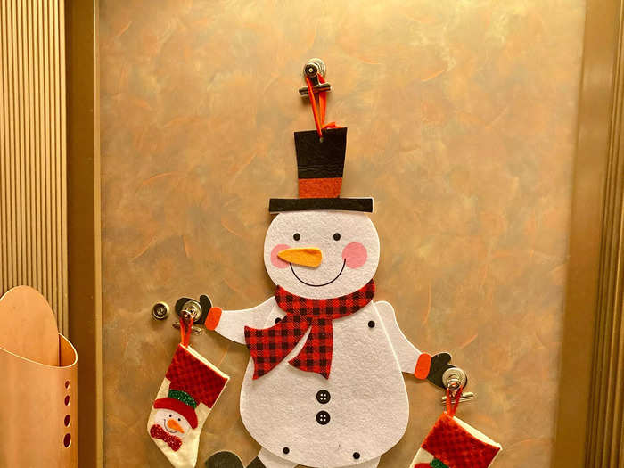 Even though we were on a Thanksgiving cruise, we decorated our stateroom doors for Christmas.