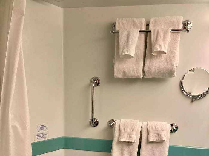 Cruise employees cleaned the bathrooms and replenished our towel supplies every day.