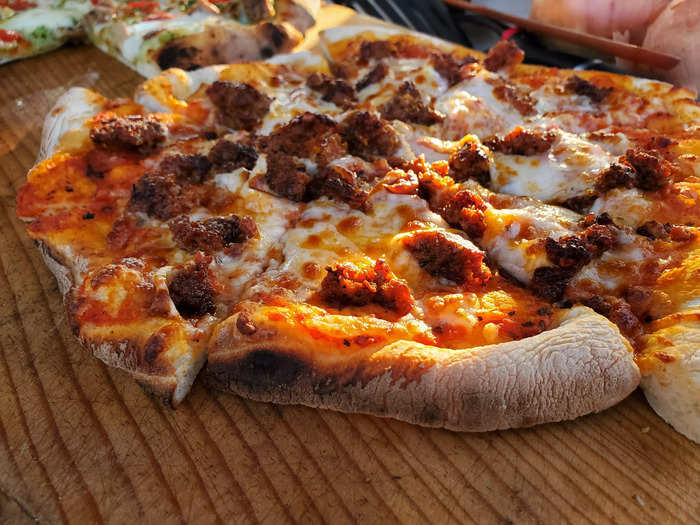 On the last day of my stay, there was a small gathering for past retreat guests in the outdoor pavilion, and they invited me to eat pizza from the wood-fired pizza oven.