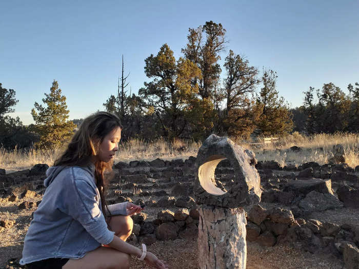 On the northwest edge of the property was the labyrinth, a series of stones on the ground in the shape of a winding circle, which was meant to be a meditation and prayer aid.