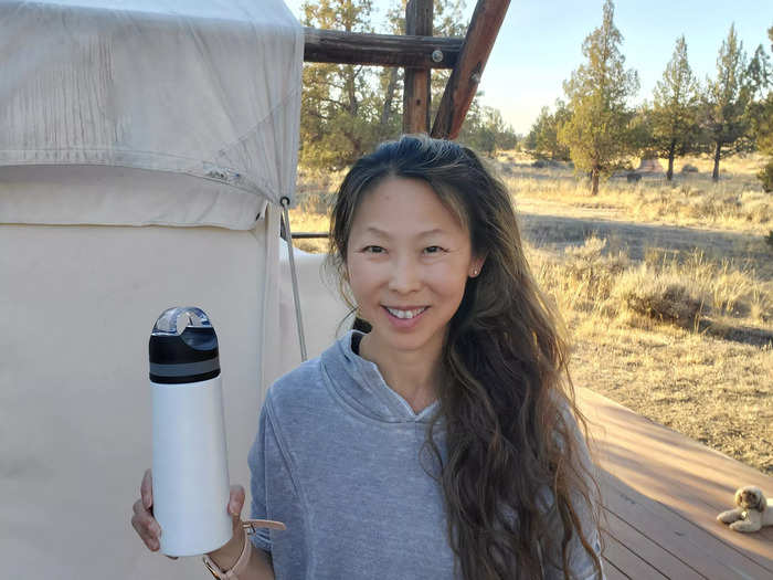 I carried my favorite trusty water bottle around with me to stay hydrated.