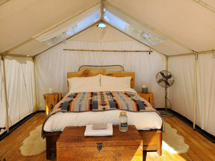 I was glad to find that my tent had all of the amenities to make for a comfortable glamping stay.