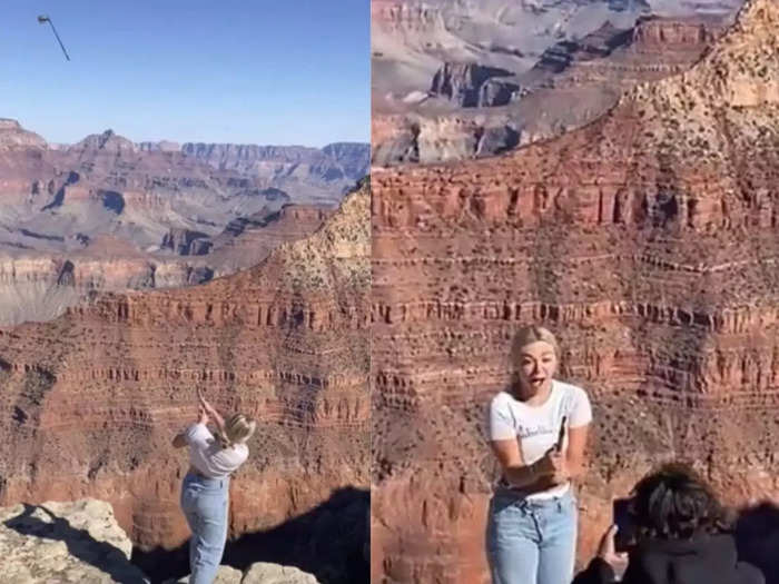 TikToker and influencer Kate Sigmond, whose Grand Canyon golf ball stunt landed her in hot water.