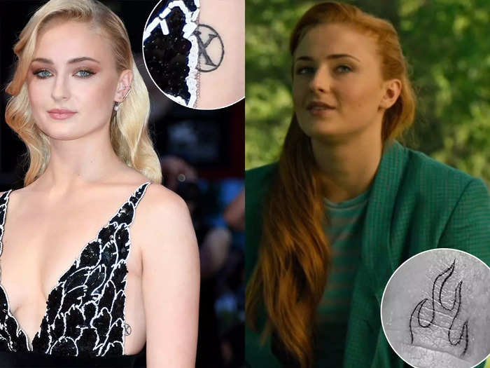 Sophie Turner has two tattoos in honor of her involvement in the "X-Men" franchise.