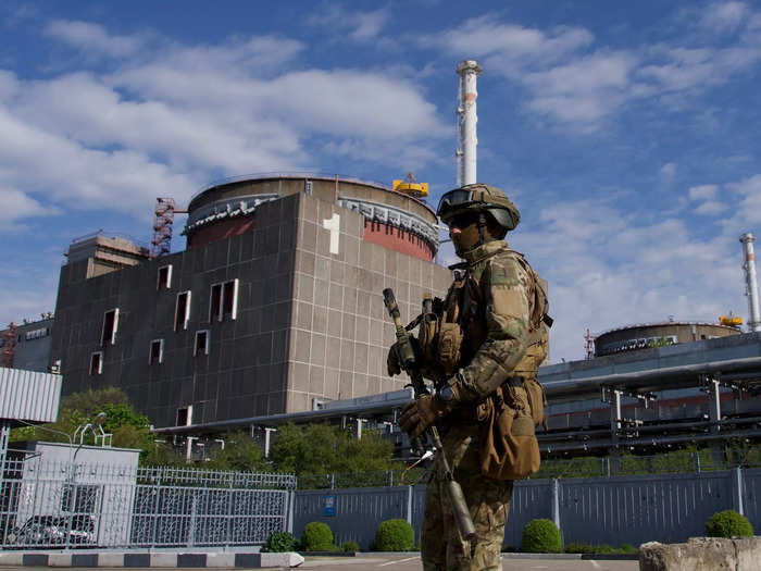 AFTER: Russian forces captured the Zaporizhzhia plant in early March, and have been accused of using the facility as a shield.