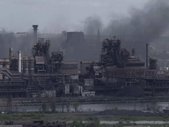 AFTER: The plant was used as a last refuge for defending Ukrainian troops, who eventually surrendered to invading Russian troops.