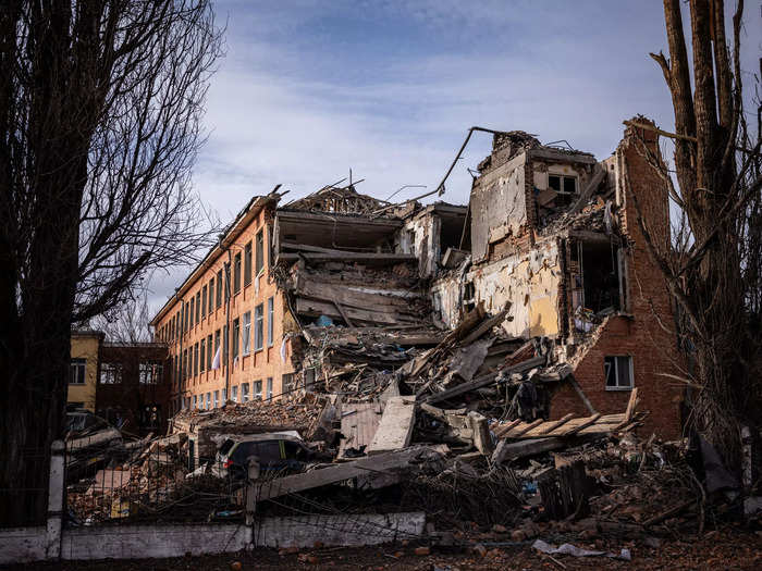 AFTER: Chernihiv was rocked by Russian attacks, which targeted residential areas.