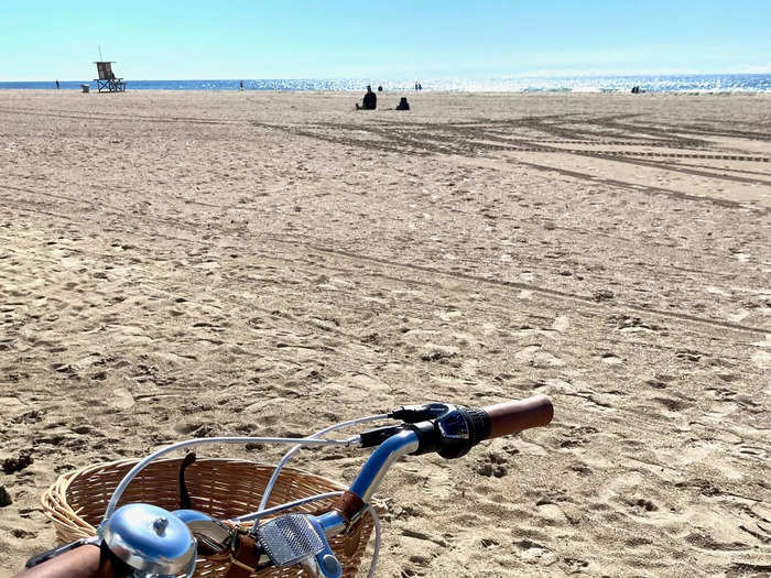 Rent bikes to ride along the Newport Beach Boardwalk.