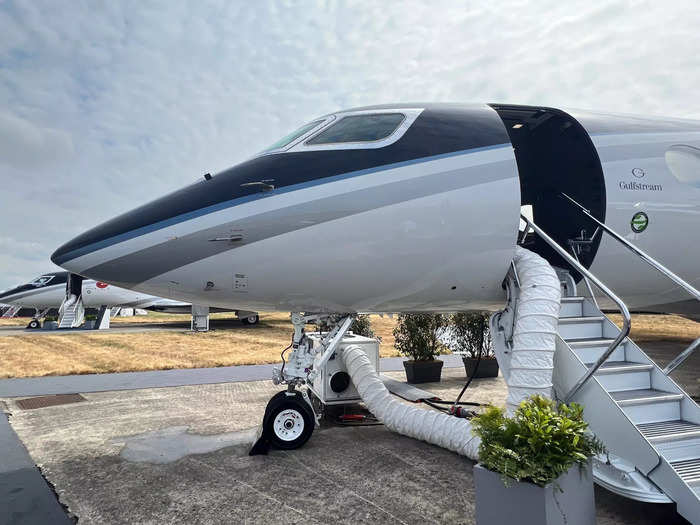 This configuration sets the jet apart from other competing planes like the Gulfstream G650ER, which can offer four living spaces but can only carry up to 16 people and doesn