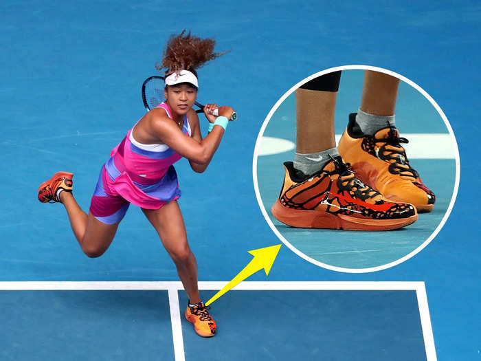 She regularly designs her own kicks with the brand, like these custom butterfly shoes she wore at the 2022 Australian Open.