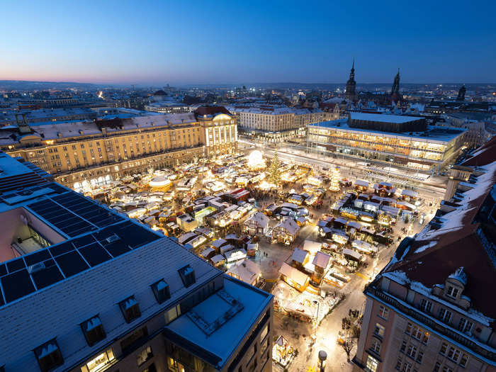 NOW: Dresden in 2019. After World War II, the city was rebuilt with modern buildings and saw an expansion in manufacturing.