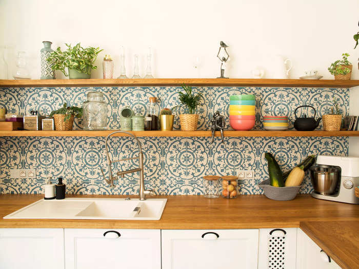 Backsplash ledges accumulate a lot of clutter, and I don