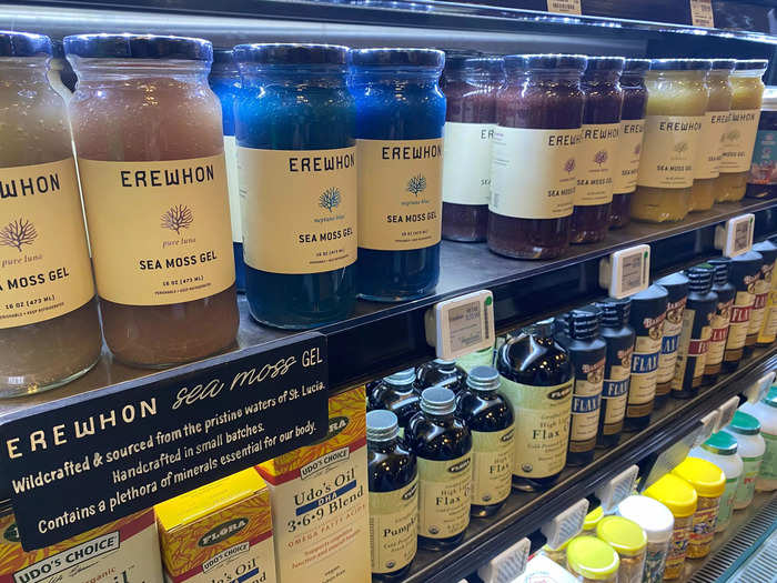 Walking through the aisles, I saw products that were unfamiliar to me, like sea moss gel, which can apparently be consumed straight from the jar or added to meals…