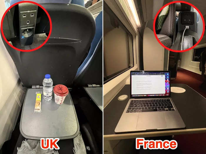 Both coaches had outlets within reach of the seats but passengers in standard premier had to share if they were seated next to someone.