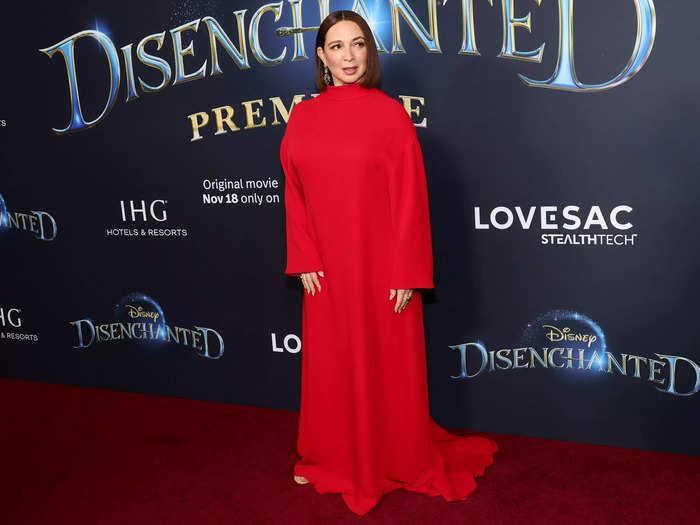 Maya Rudolph often wears bright colors on the red carpet.