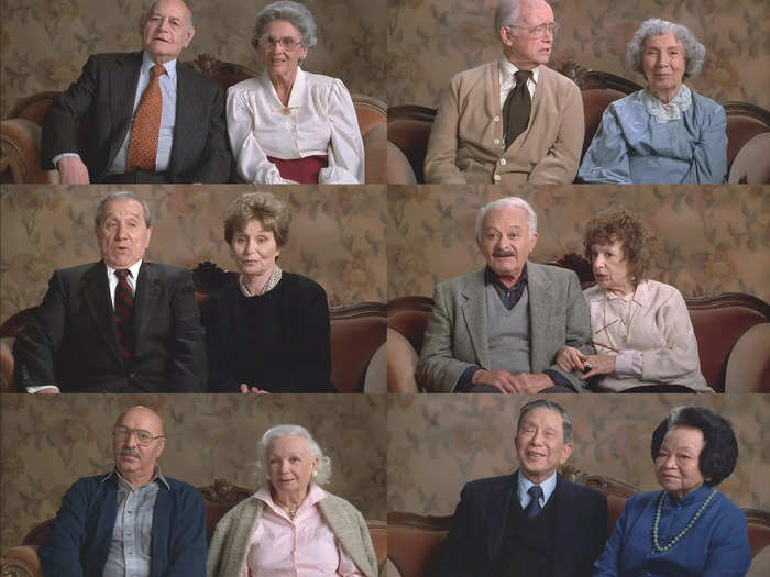 The six older couples who recount the stories of how they met were based on real people.