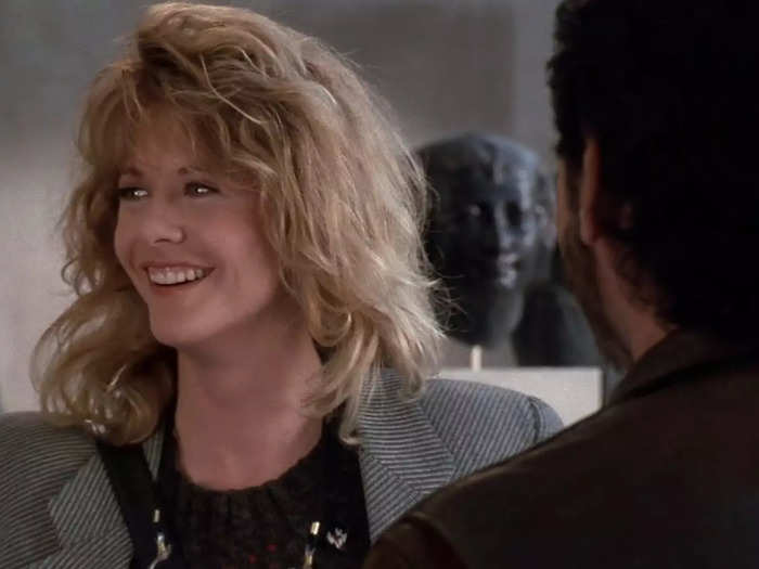 Meg Ryan can be seen looking off-screen at Reiner during one point in the movie.