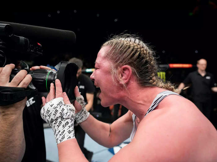 Molly McCann delivered pure, unadulterated violence in her home country when she flattened Luana Carolina with a spinning back elbow.