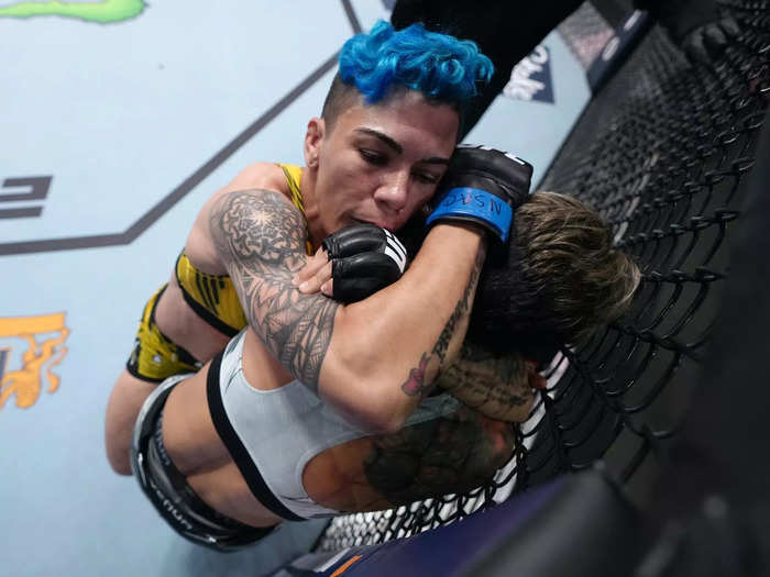 Jessica Andrade recorded a first-ever standing arm-triangle choke when she submitted Amanda Lemos earlier this year.