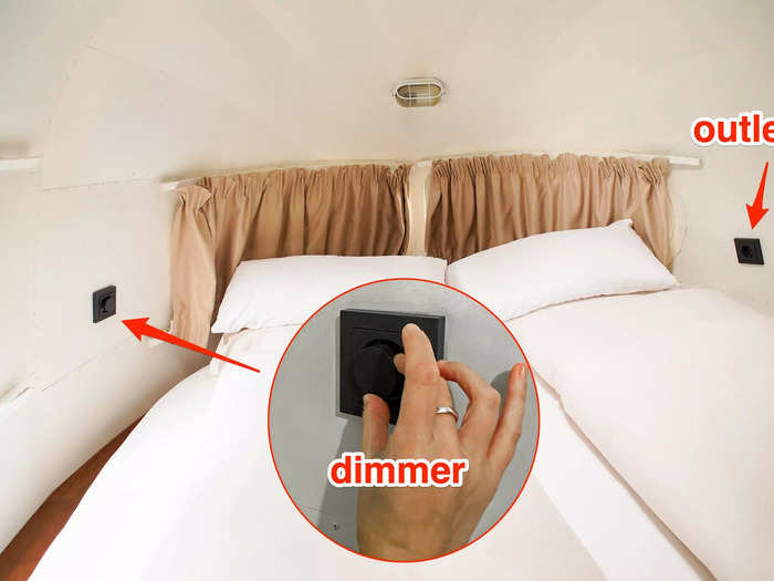 On either side of the bed was a light dimmer dial and an outlet for charging devices. I liked how they were smartly placed for my comfort.