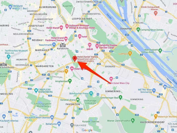 The Airbnb is located in the heart of Vienna, about 10 minutes from the city