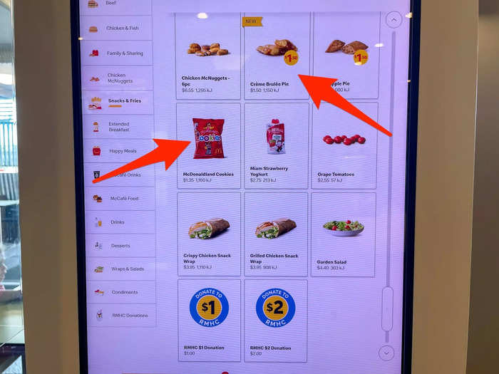 As I scrolled through the menu, I spotted items that I had never seen sold at McDonald