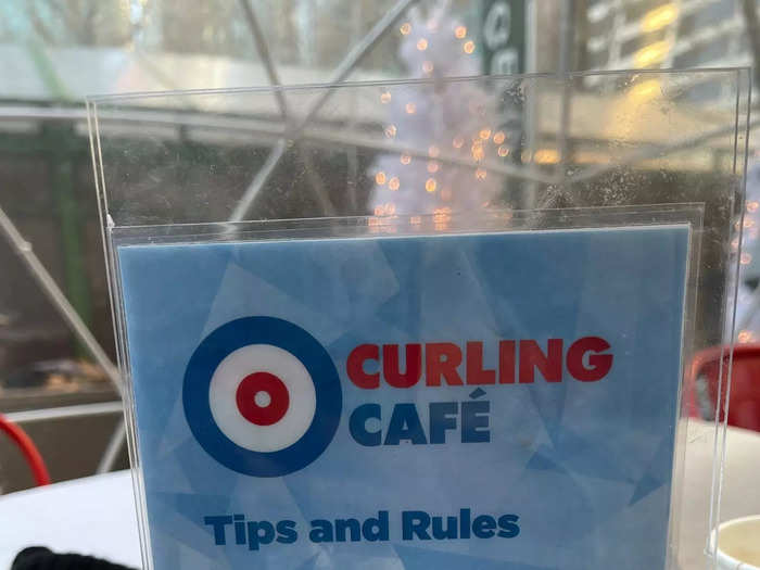 There was a "tips and rules" information card for those, like me, who have never been curling before. It really came in handy while learning how to slide the curling stone.