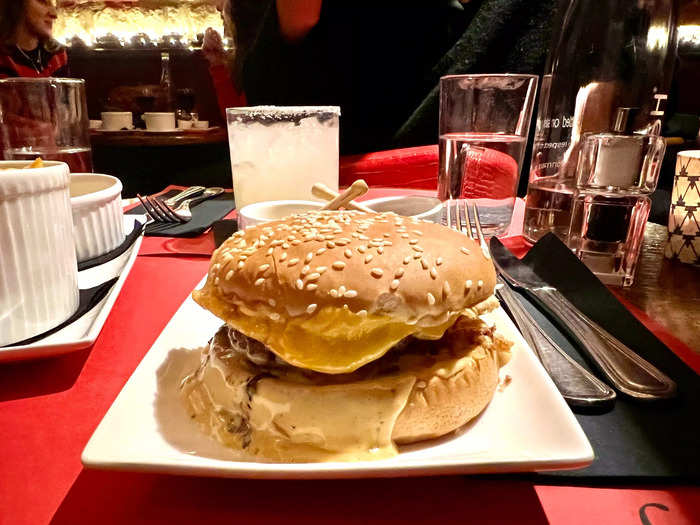 I could barely stop to take a photo of the burger because it looked so mouthwateringly good, with its oozing sauce and cheese.