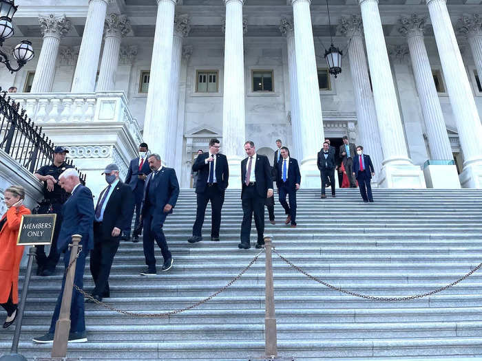 You can find dozens of House members on the steps after votes