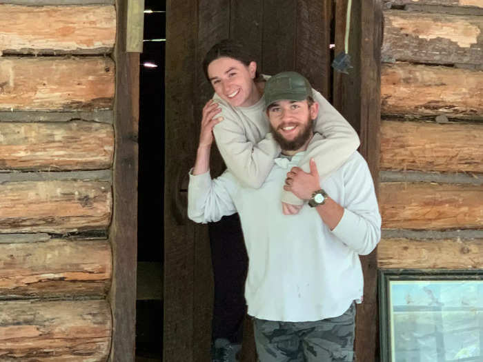 Dillon and Allie Curtin of Kentucky renovated an abandoned one-bedroom cabin into an off-grid home.