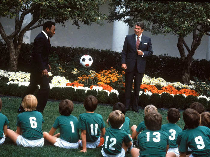 … was back on the White House lawns in 1982, this time with Ronald Reagan …