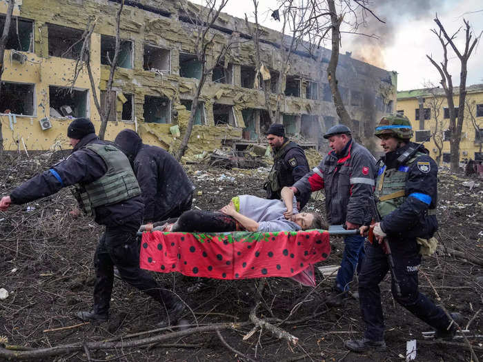 In March, Russia bombed a maternity hospital in Mariupol, injuring this pregnant woman. The woman and her baby later died.