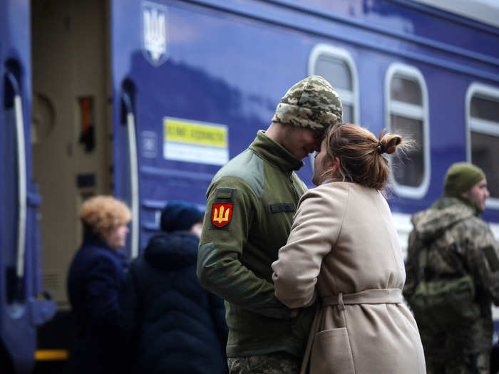 President Volodymyr Zelenskyy quickly announced martial law, forcing many Ukrainians to say goodbye to their loved ones to fight.