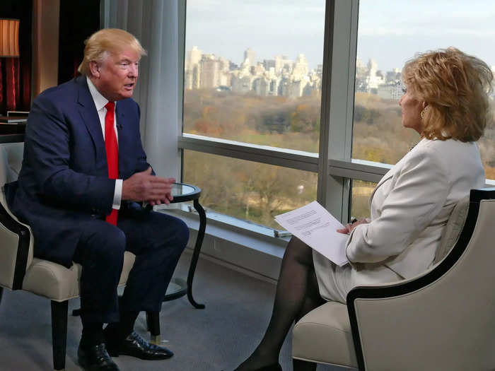 In one of her final on-air appearances, Walters interviewed then-Republican presidential nominee Donald Trump in 2015 as part of her annual series, "10 Most Fascinating People."