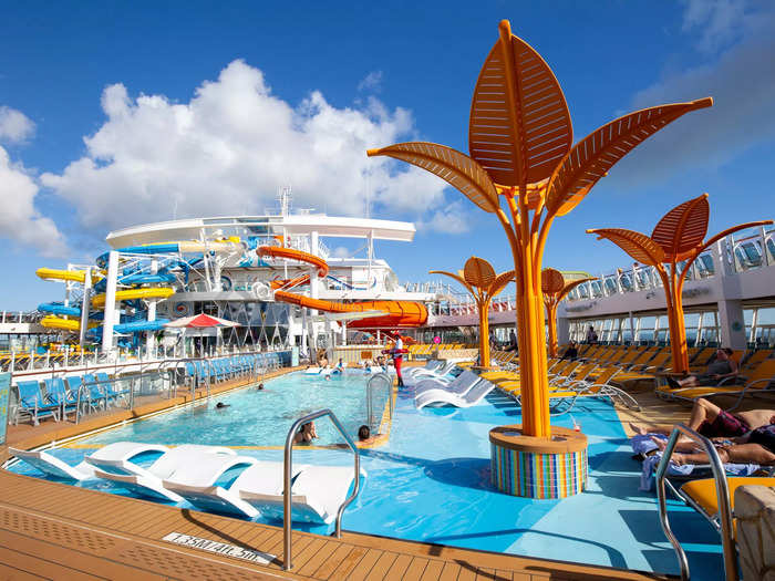 … and an overwhelmingly bright and expansive pool deck.