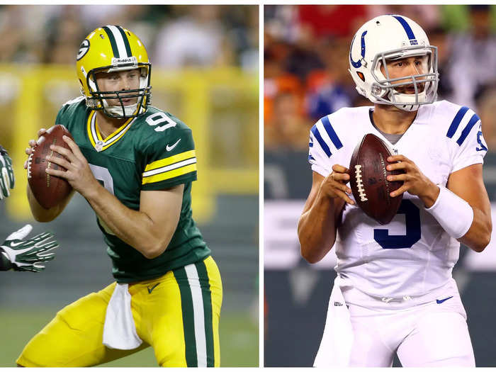 B. J. Coleman (Packers, 243rd overall) and Chandler Harnish (Colts, 253rd overall) were drafted in the seventh round of the 2012 NFL draft out of Tennessee-Chatanooga and Northern Illinois, respectively. Neither player ever played in a regular-season NFL game.