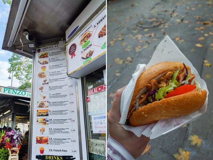 I tried a delicious Döner Kebab from a street cart in Vienna and couldn