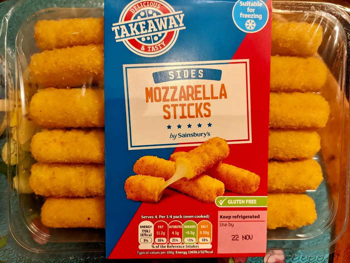 I also tried mozzarella sticks from Sainsbury